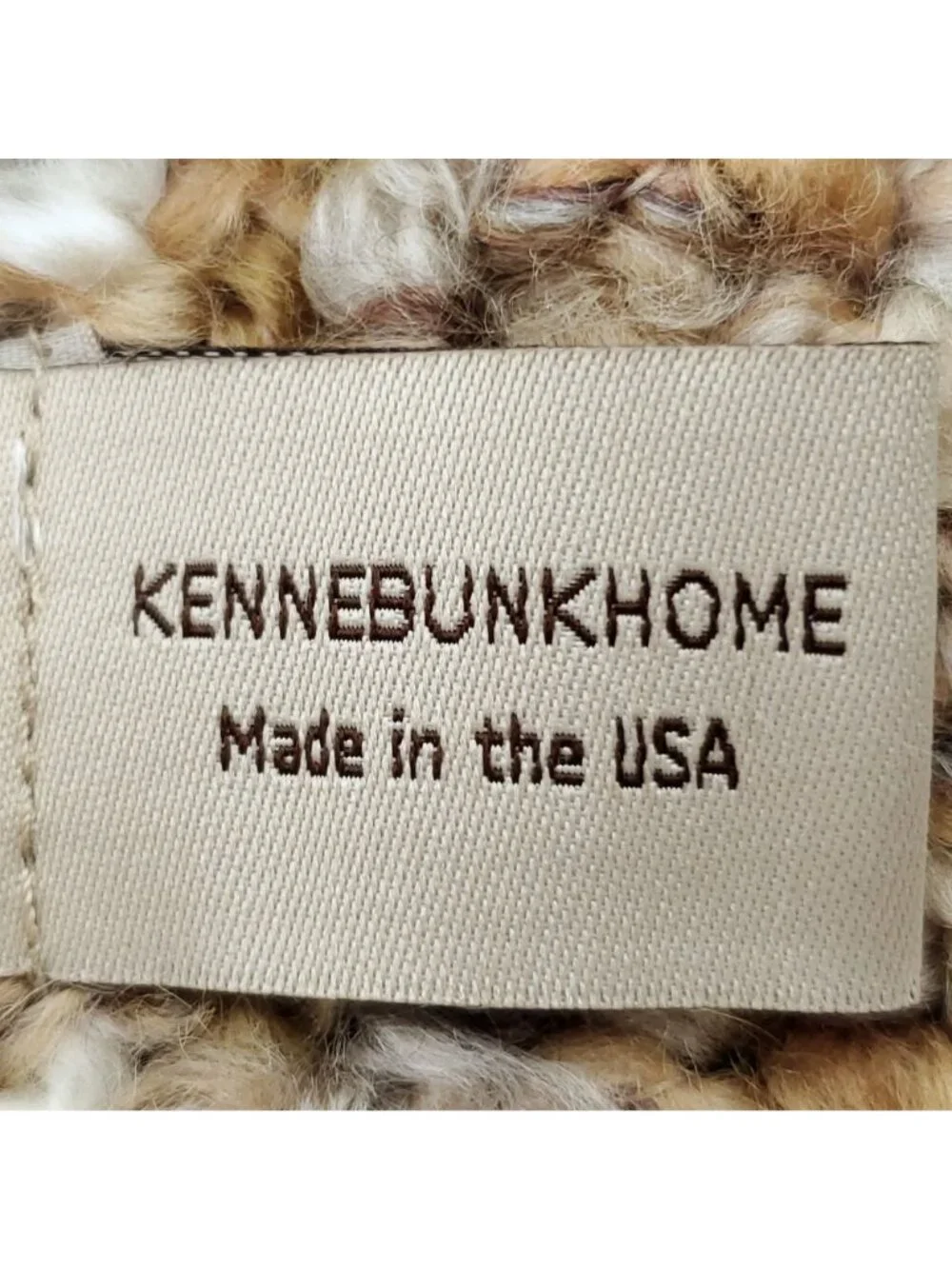 Kennebunk Home Womens Scarf Fringe Tan Pink Bedford Cottage Stria - Picture 5 of 5